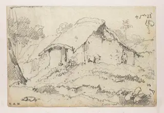 A village dwelling, Bengal, by George Chinnery, 12