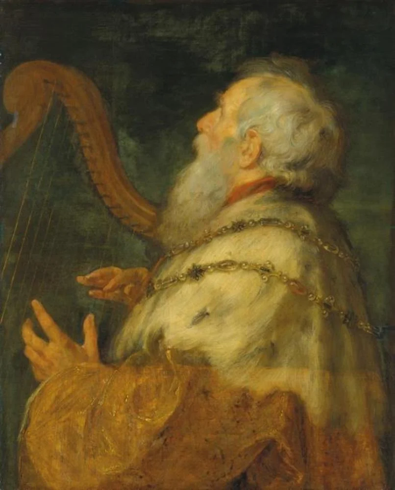 King David Playing the Harp, detail