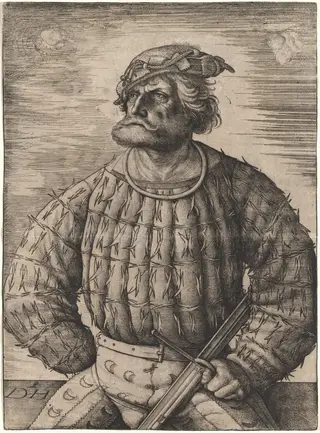 Kunz von der Rosen, by Daniel Hopfer, ink, 1518
