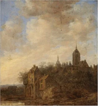 A View of a Town in Holland, detail