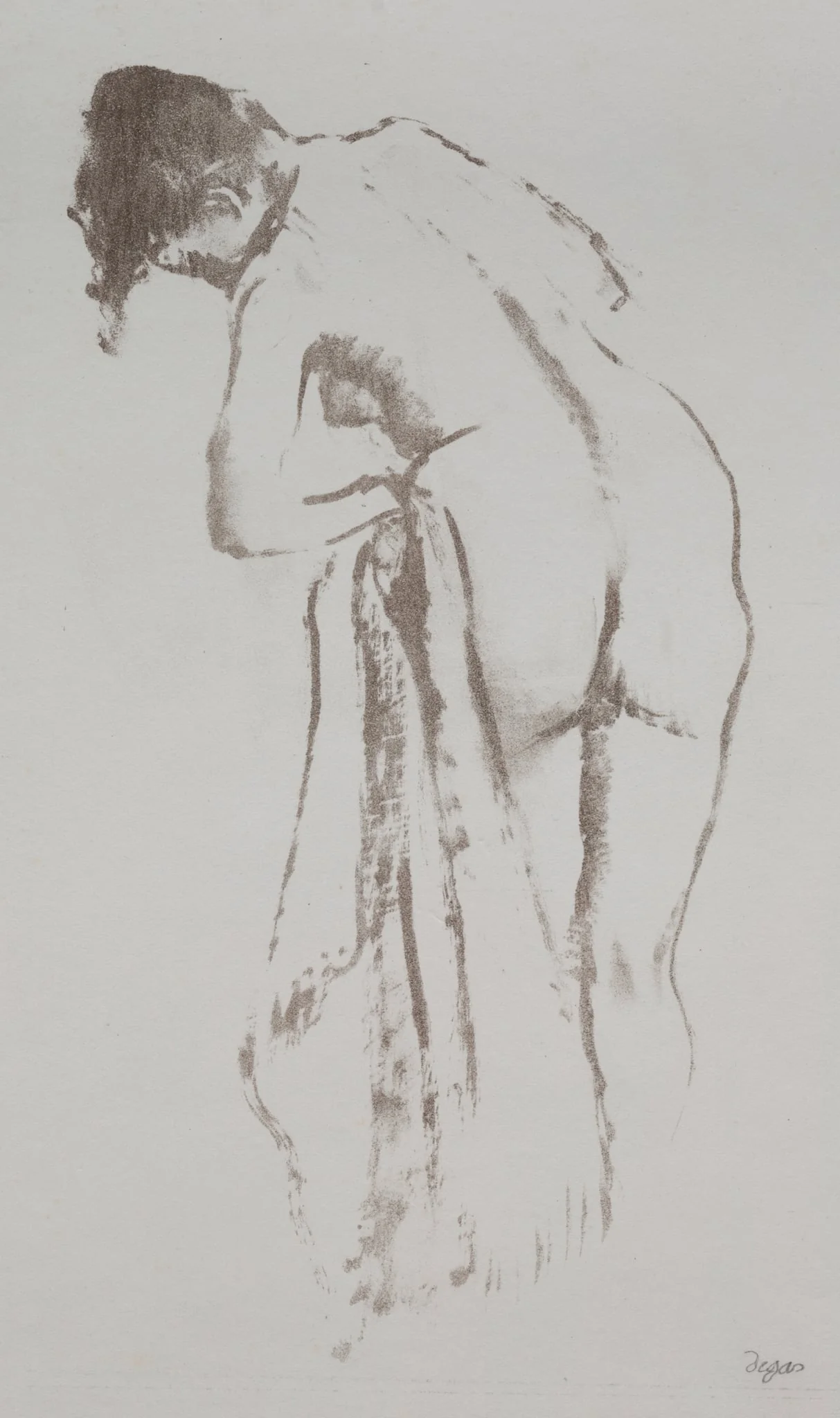 Nude Woman with Towel, Standing, detail