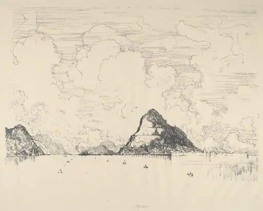 Entrance to the Canal from the Pacific, by Joseph Pennell, ink, 1912