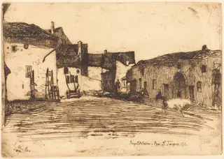 Liverdun, by James McNeill Whistler, ink, 1858