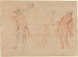 Sketches of a Gentleman, by Jacques André Portail, chalk, 1727