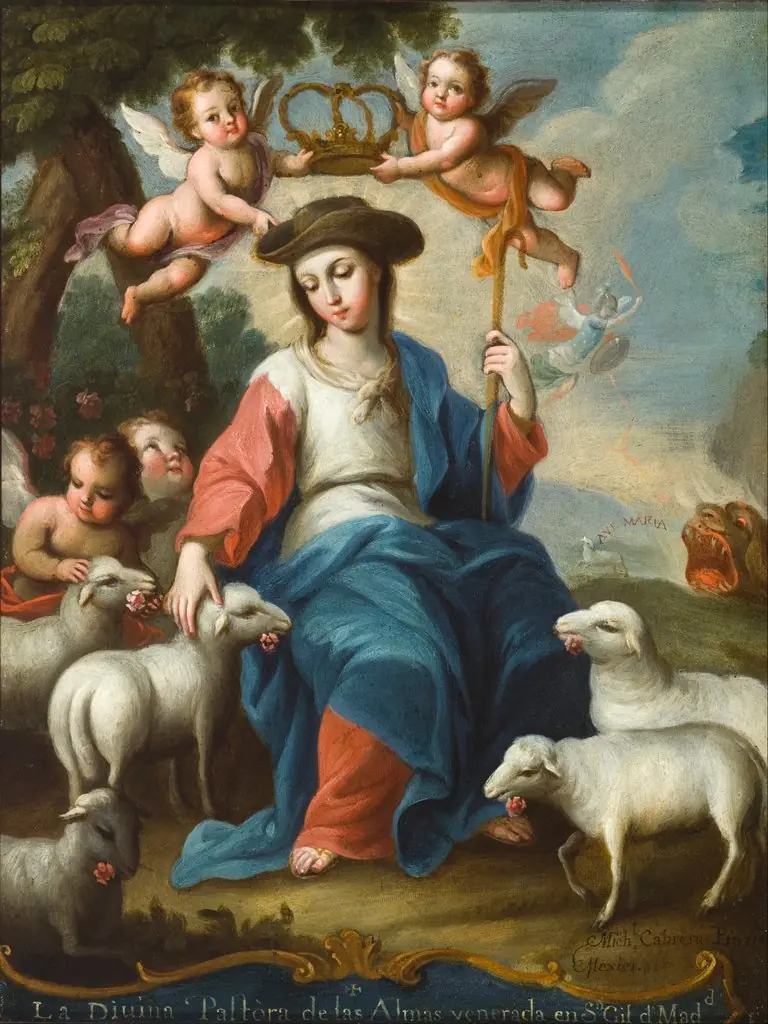The Divine Shepherdess (La divina pastora), by Miguel Cabrera, unspecified, 1760