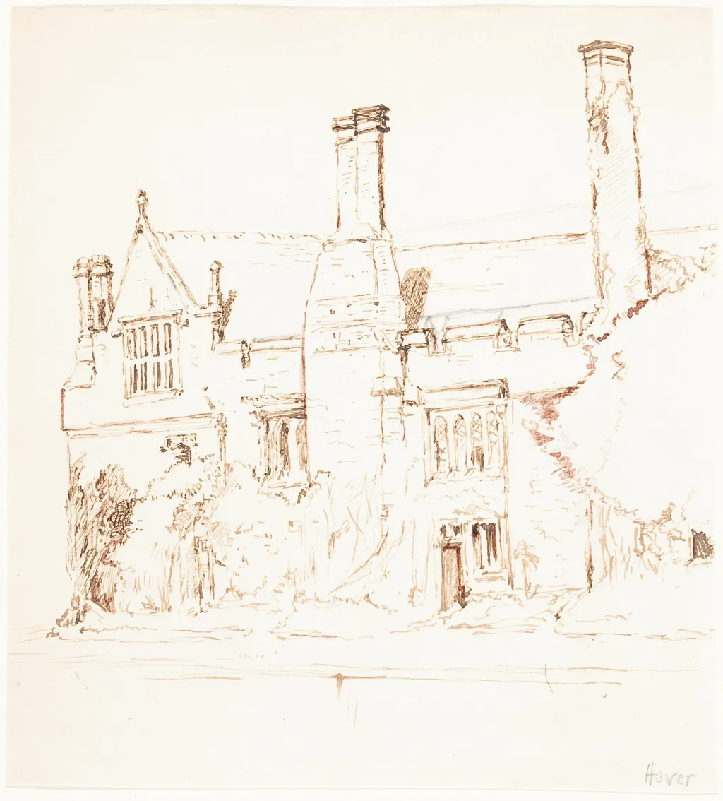 Hever Castle, by Henry Eddowes Keene, ink, 1866