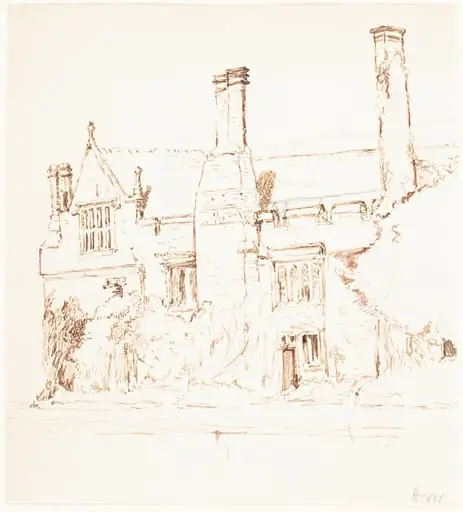 Hever Castle, by Henry Eddowes Keene, ink, 1866