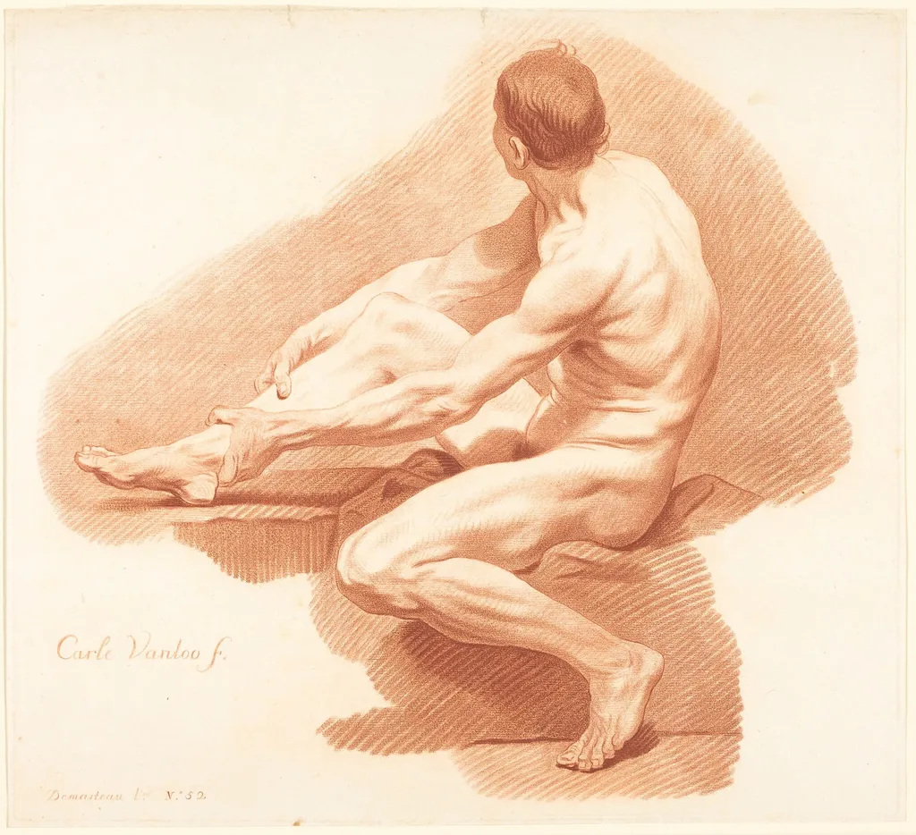 Academy, by Gilles Demarteau the Elder, chalk, 1749