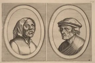 "Baef Schol-becx" and "Spruyt Vroegh-bedorven", by Johannes van Doetechum the Elder, ink, 1564