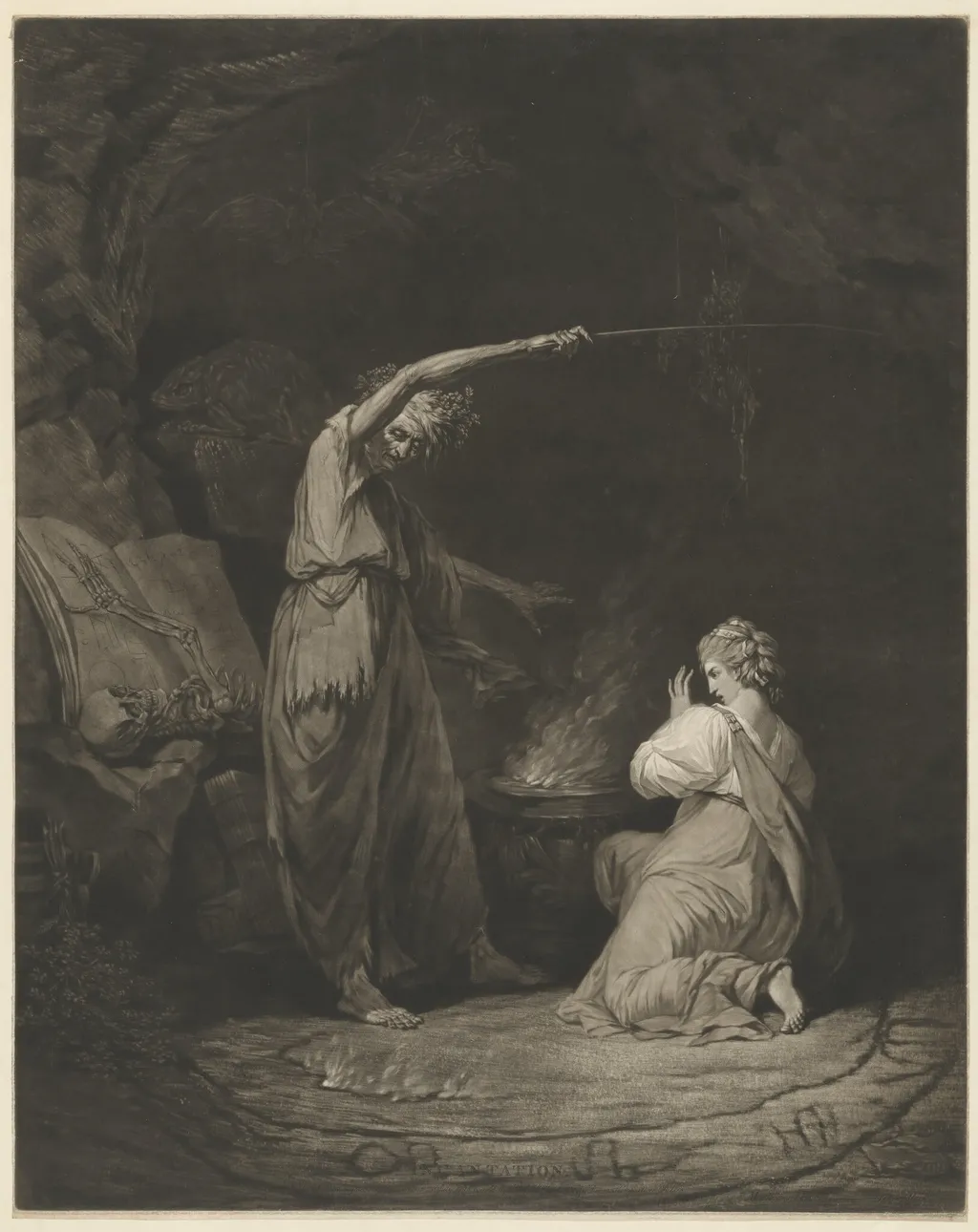 Incantation, by John Dixon, ink, 1773