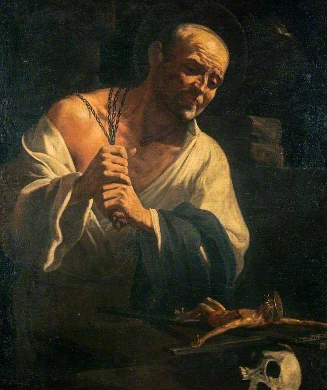 A Hermit Saint Doing Penance, detail