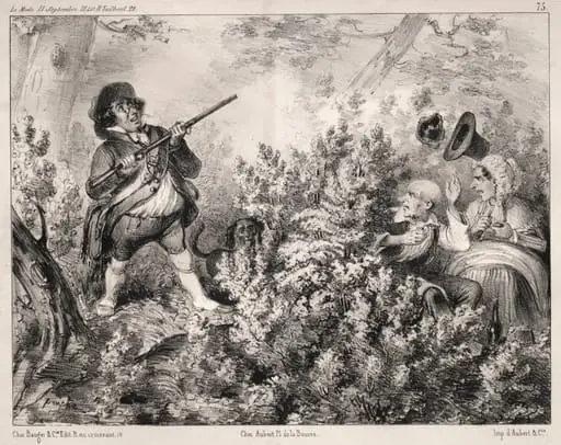 Actualités:  L'Ouverture de la Chasse, by Clémente Pruche, 1840