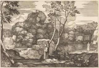The Levite and the Priest Pass the Man Without Helping Him, by Sébastien Bourdon, ink, 1644