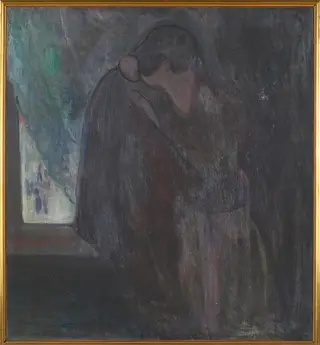 The Kiss, by Edvard Munch, oil, 1899