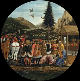 Adoration of the Magi, by Domenico Veneziano, oil, 1435