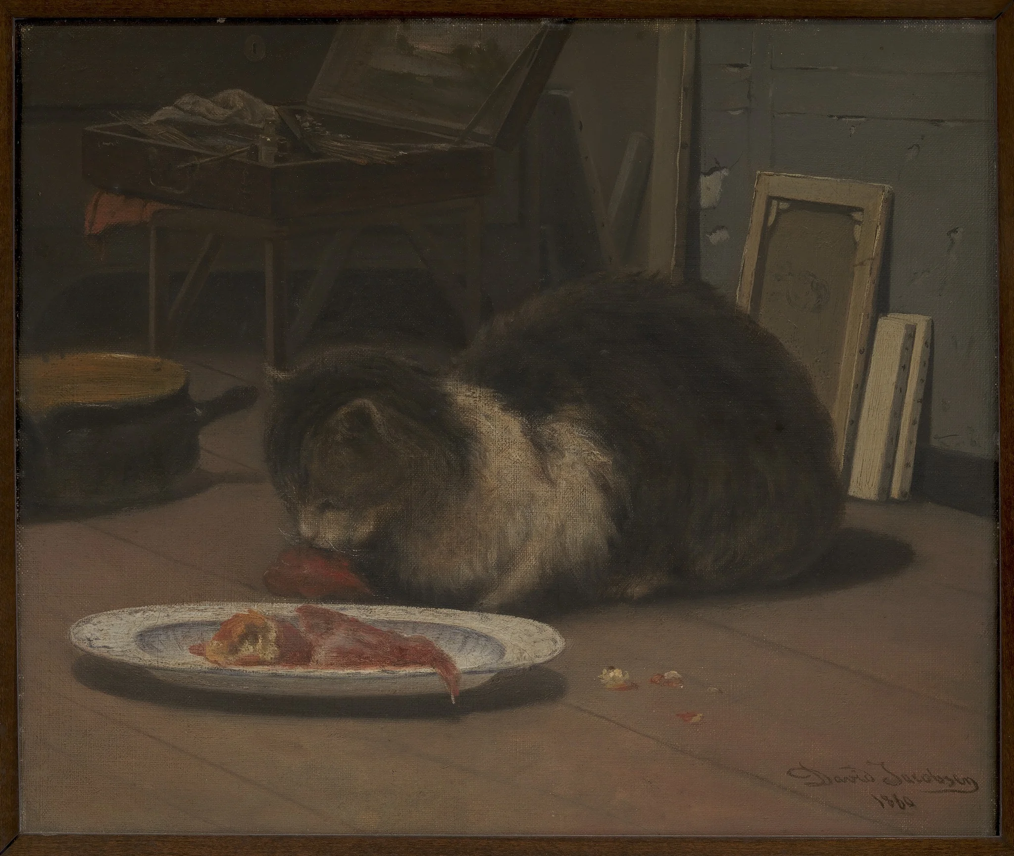 Katten i atelieret, detail