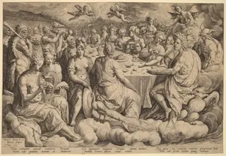 Banquet of the Gods at the Wedding of Peleus and Thetis, by Jacques de Gheyn II, ink, 1589