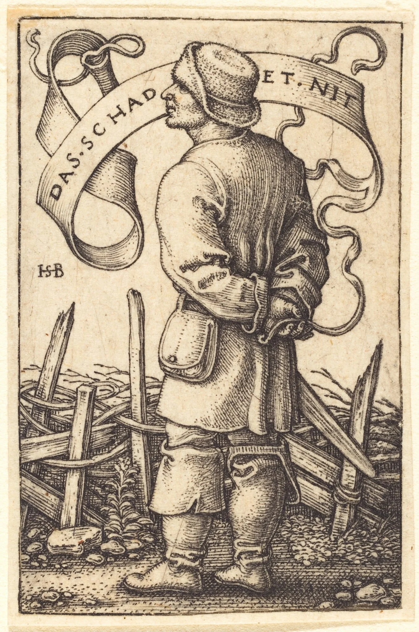 The Weather Peasant Facing Left, detail