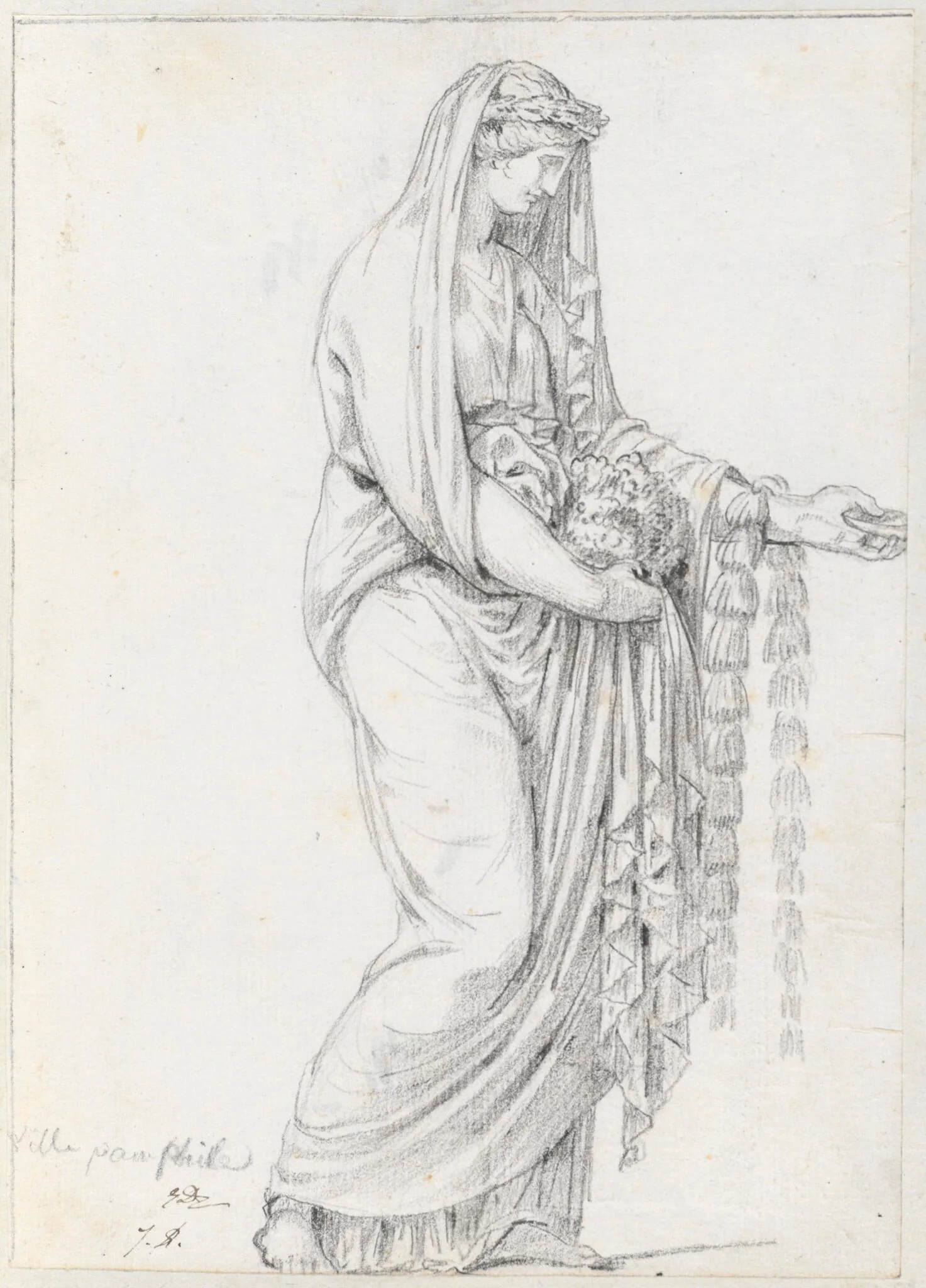Woman with a Garland, from the Villa Pamphili, detail