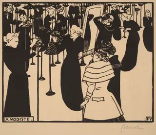 La Modiste (The Milliner), by Félix Vallotton, ink, 1894