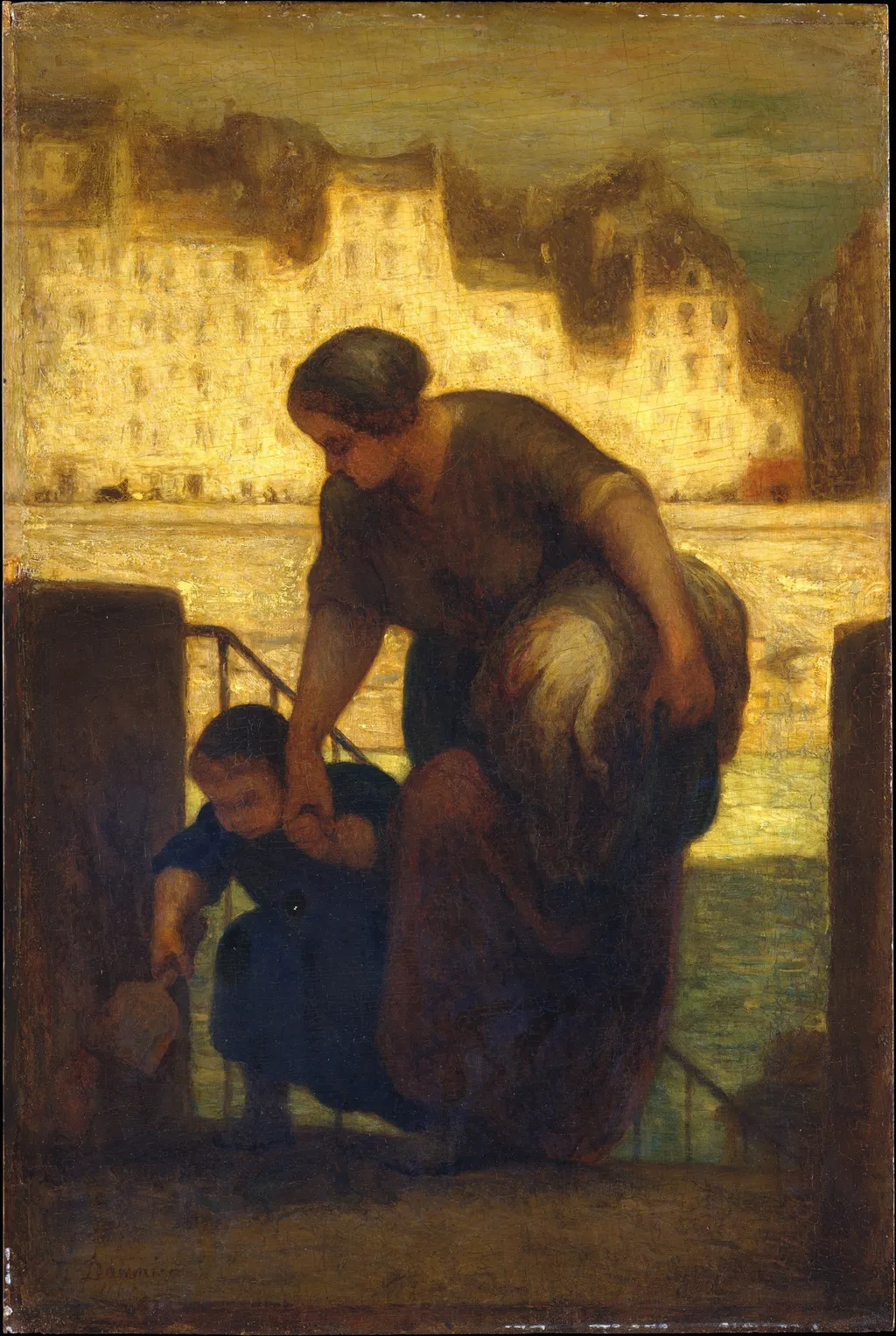 The Laundress, by Honoré Daumier, oil, 1863