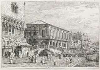 Views:  The Prison, Venice, by Canaletto, 1740