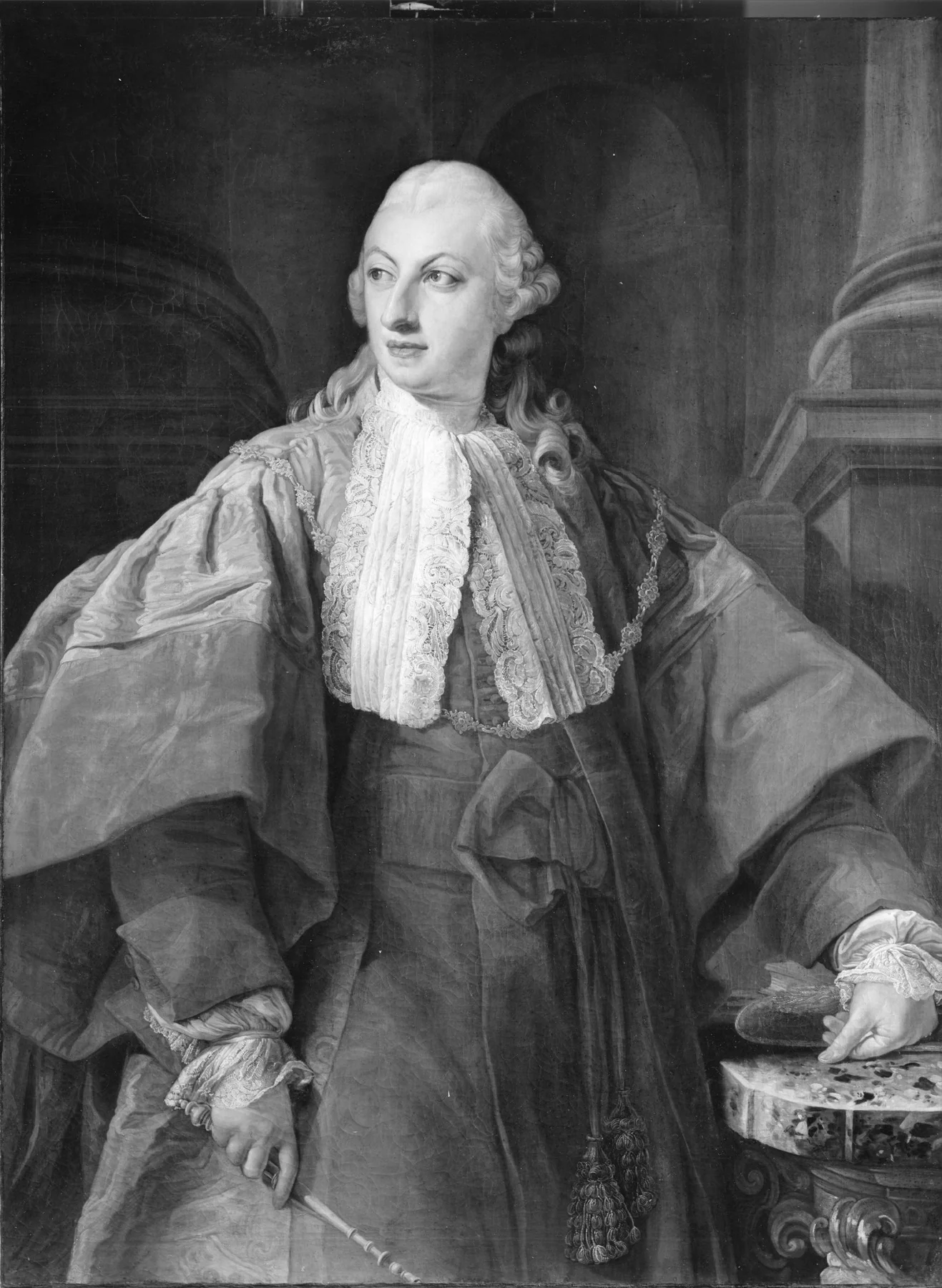 Portrait of Prince Abbondio Rezzonico as Senator of Rome, detail