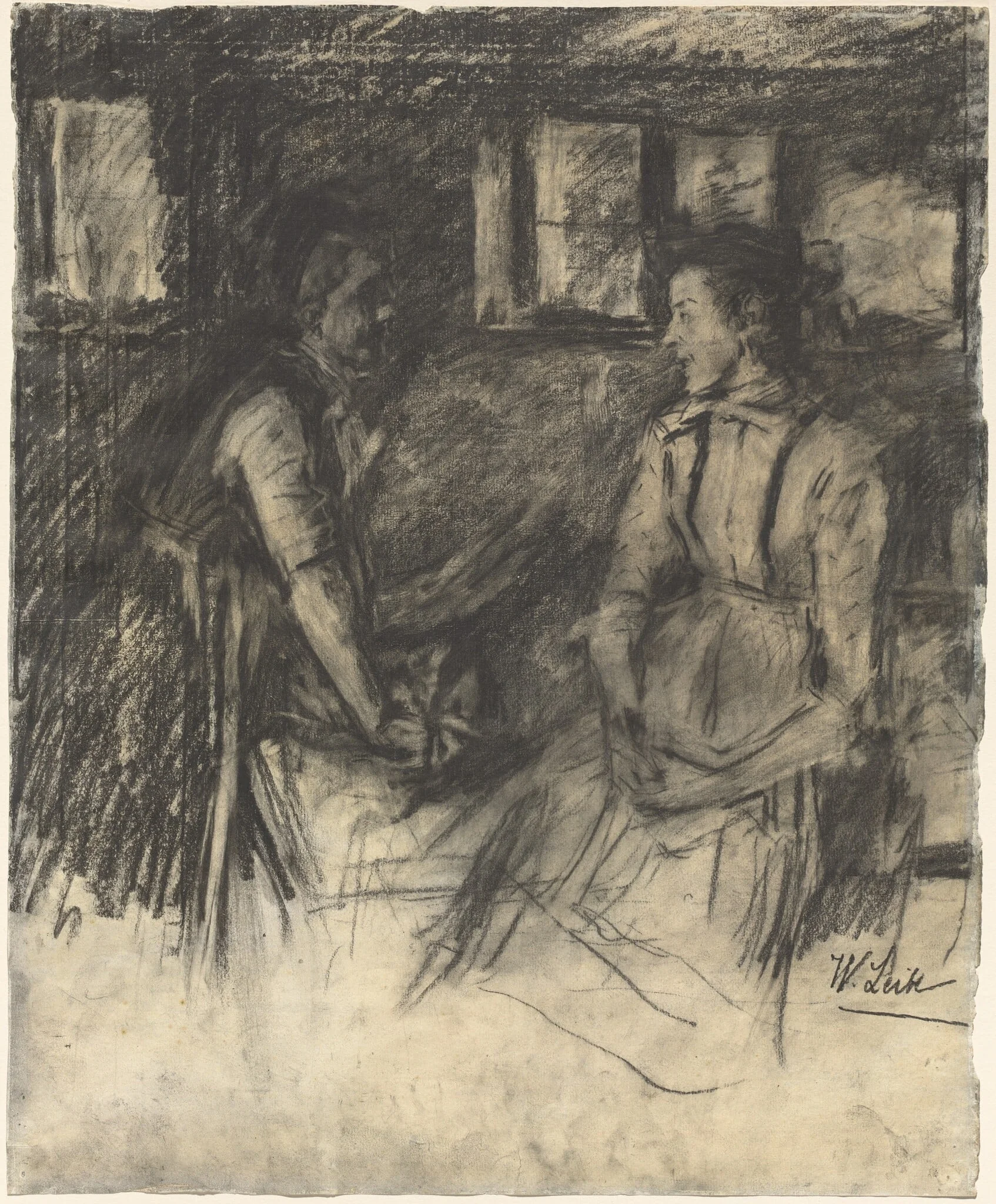 Two Women in the Kitchen, detail