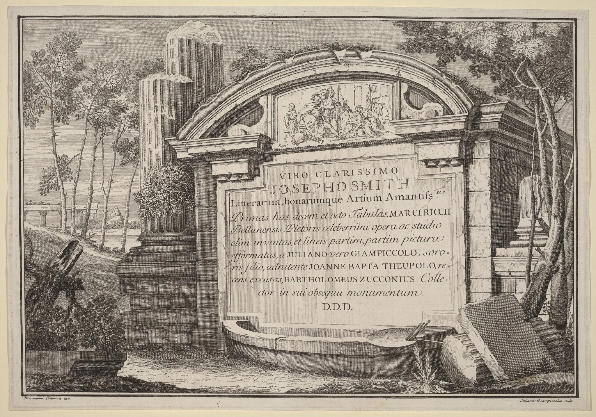 Classical Ruins in a Landscape: frontispiece, detail