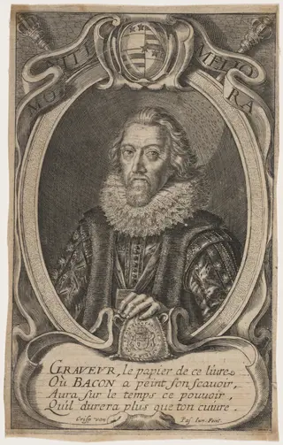 Sir Francis Bacon, by Crispijn van de Passe II, ink, 1634