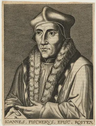 John Fisher, Bishop of Rochester, by Nicolas de Larmessin IV, ink, 1720