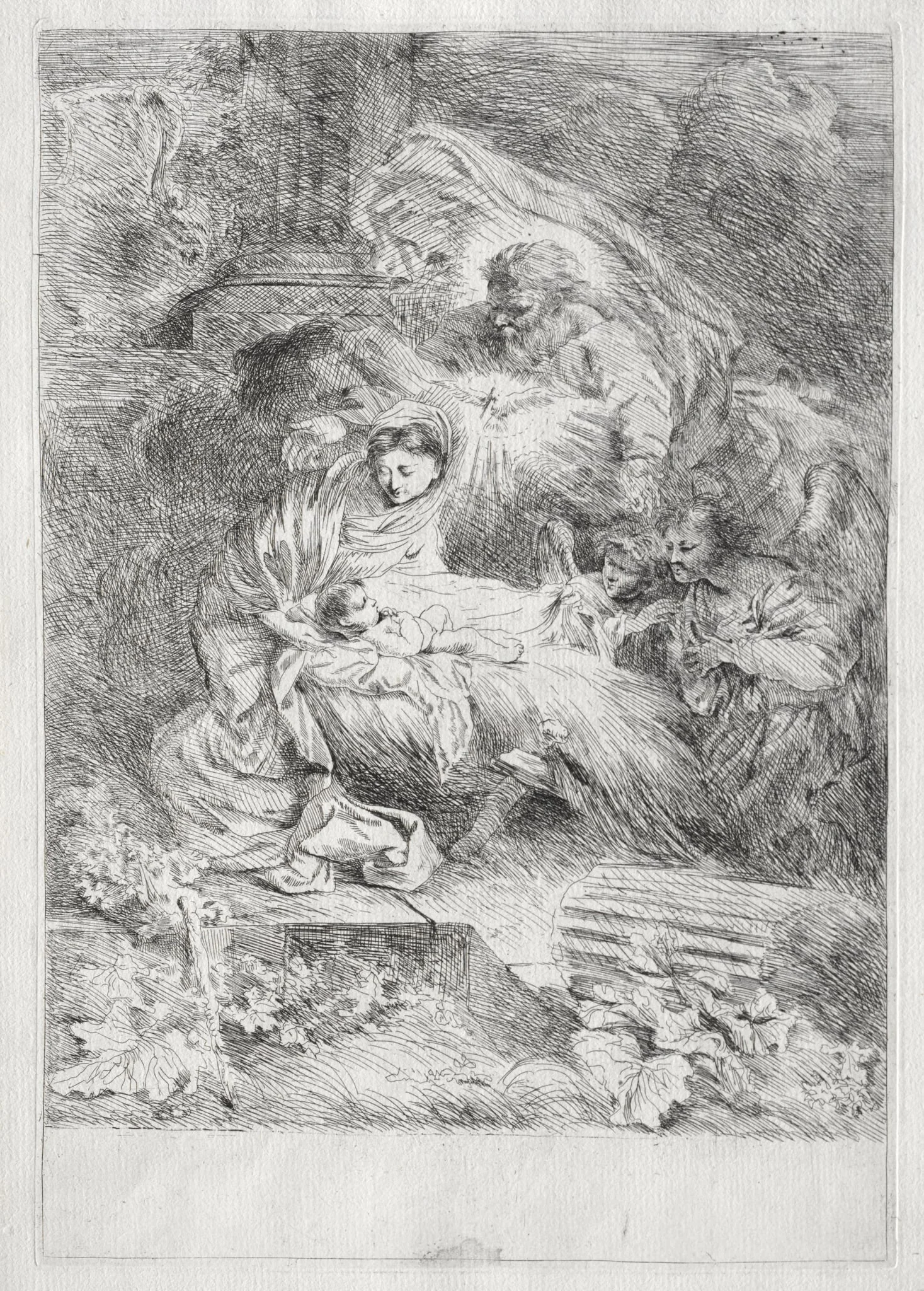 The Nativity with God the Father and the Holy Spirit, detail