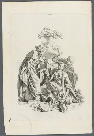 The Senses: Touch (after Boucher), by Gabriel Huquier, 1704