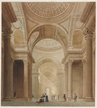 Interior of the Pantheon in Paris, by Fredrick Nash, 1828