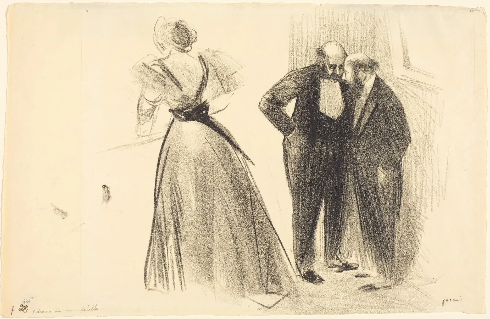 Trois dessins sur une feuille (Three Drawings on a Sheet), detail
