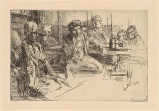 Longshoremen, by James McNeill Whistler, ink, 1859