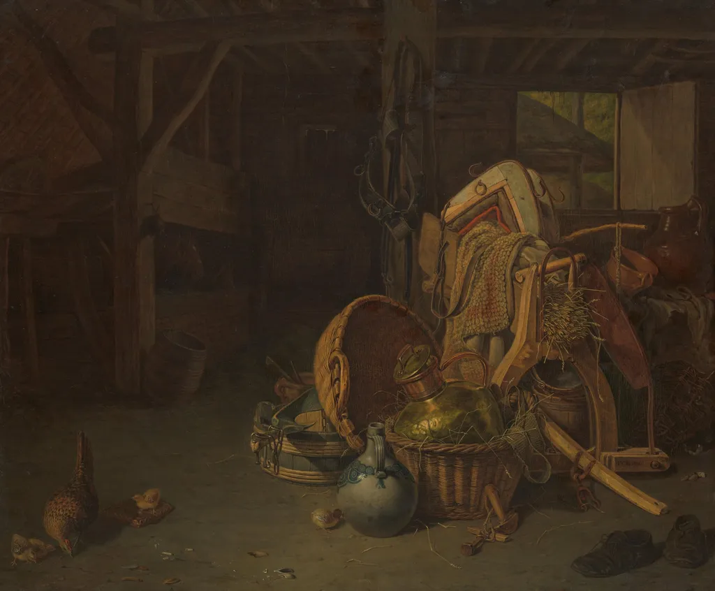 Still Life in a Stable, by François Cornelis Knoll, unspecified, 1824