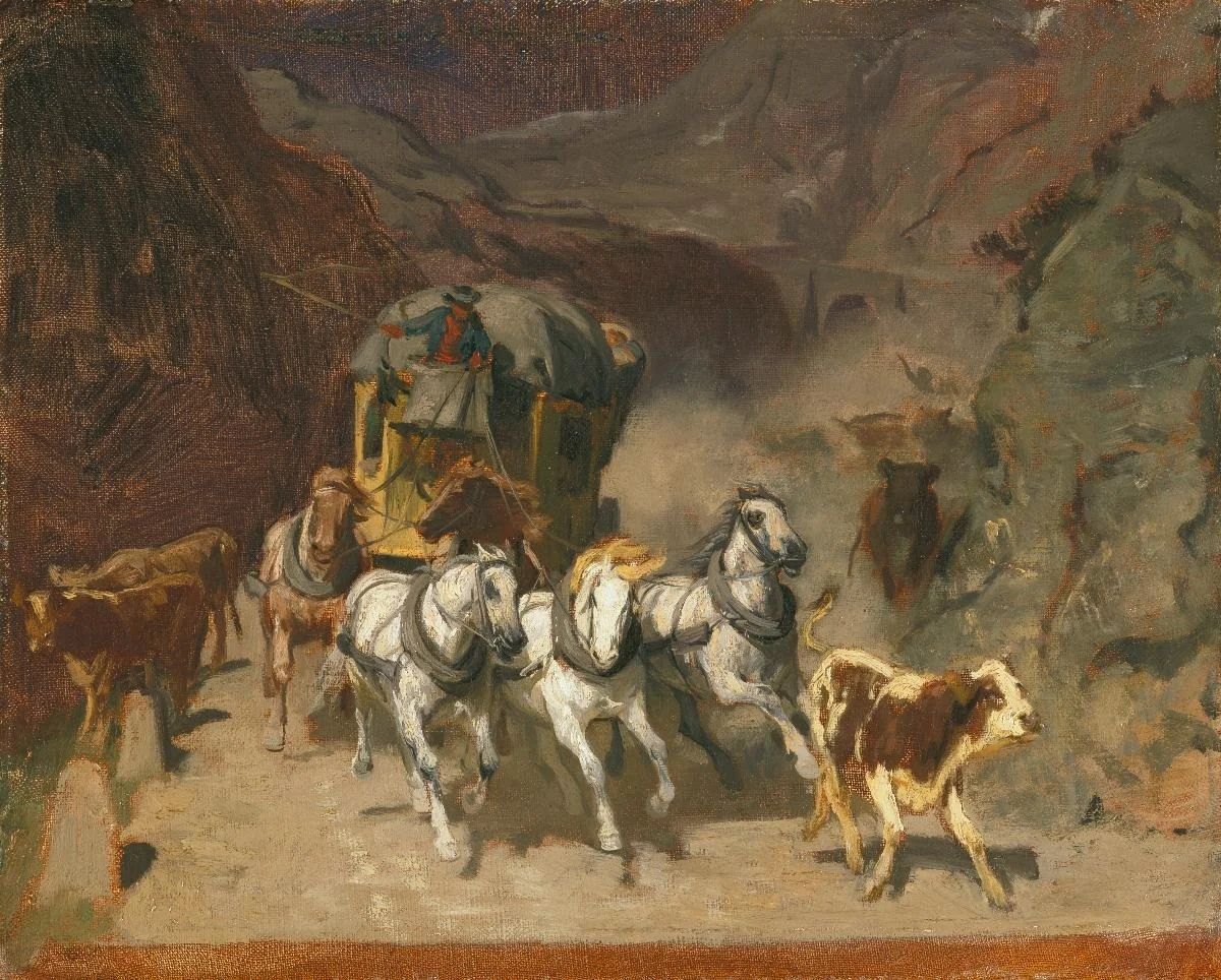 Erste Skizze zu «Die Gotthardpost», detail