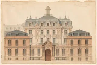 Presentation Drawing of the Hôtel de Camondo, by Denis-Louis Destors, ink, 1876