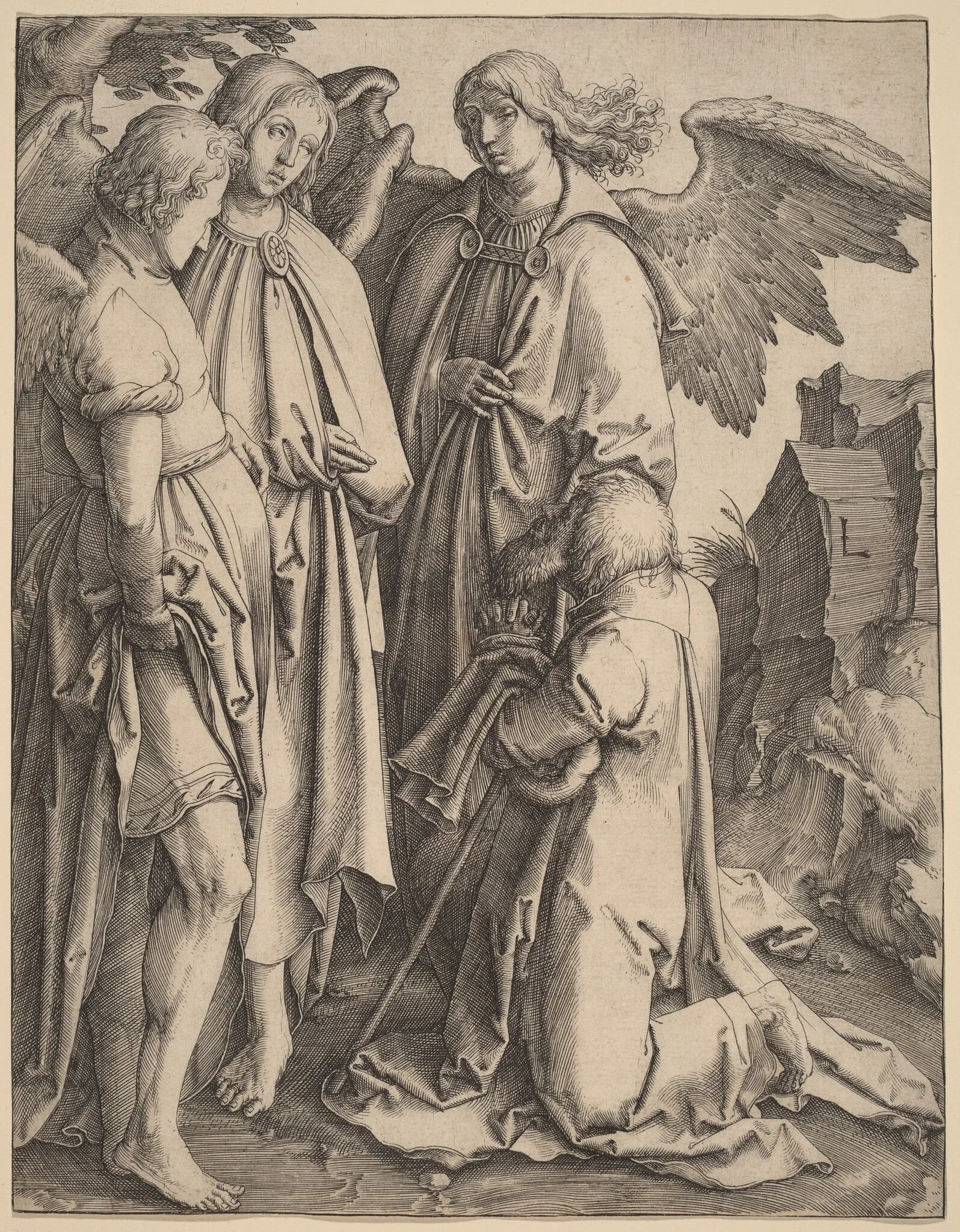 Abraham and the Three Angels, detail