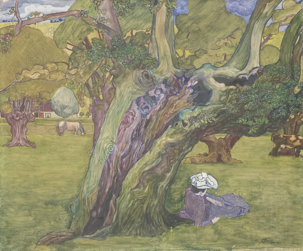 Old Oaks in Surrey, by Jan Toorop, oil, 1896