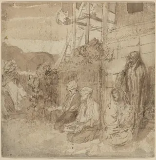 English Beggars, by Alphonse Legros, ink, 1874
