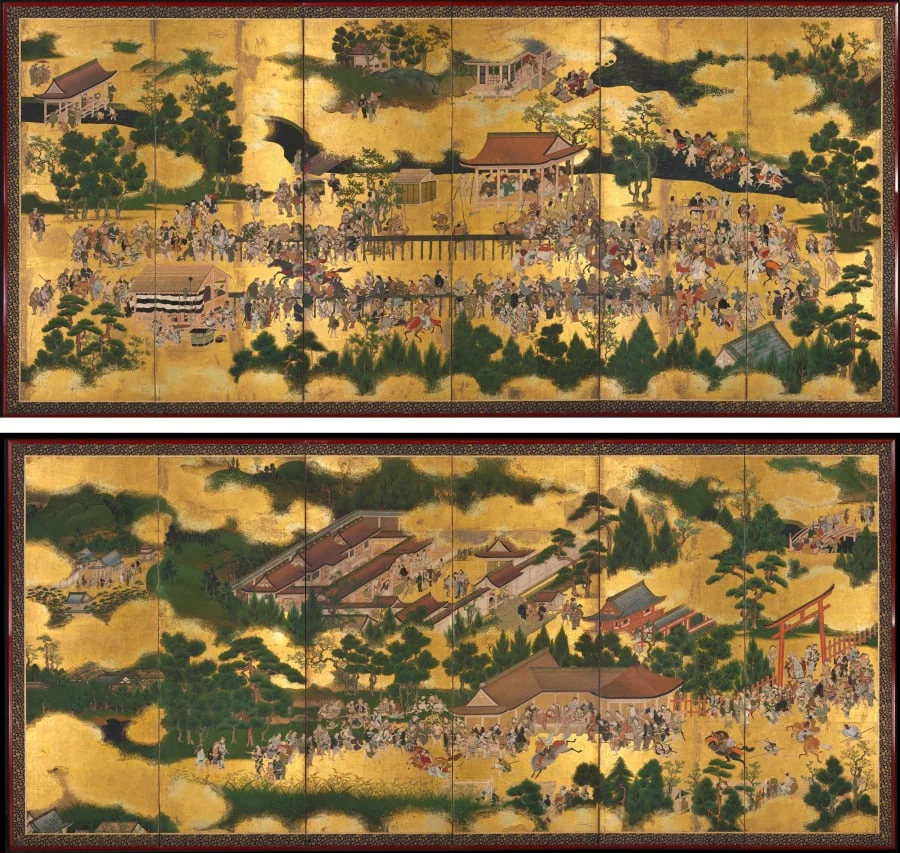 Horse Race at the Kamo Shrine, detail