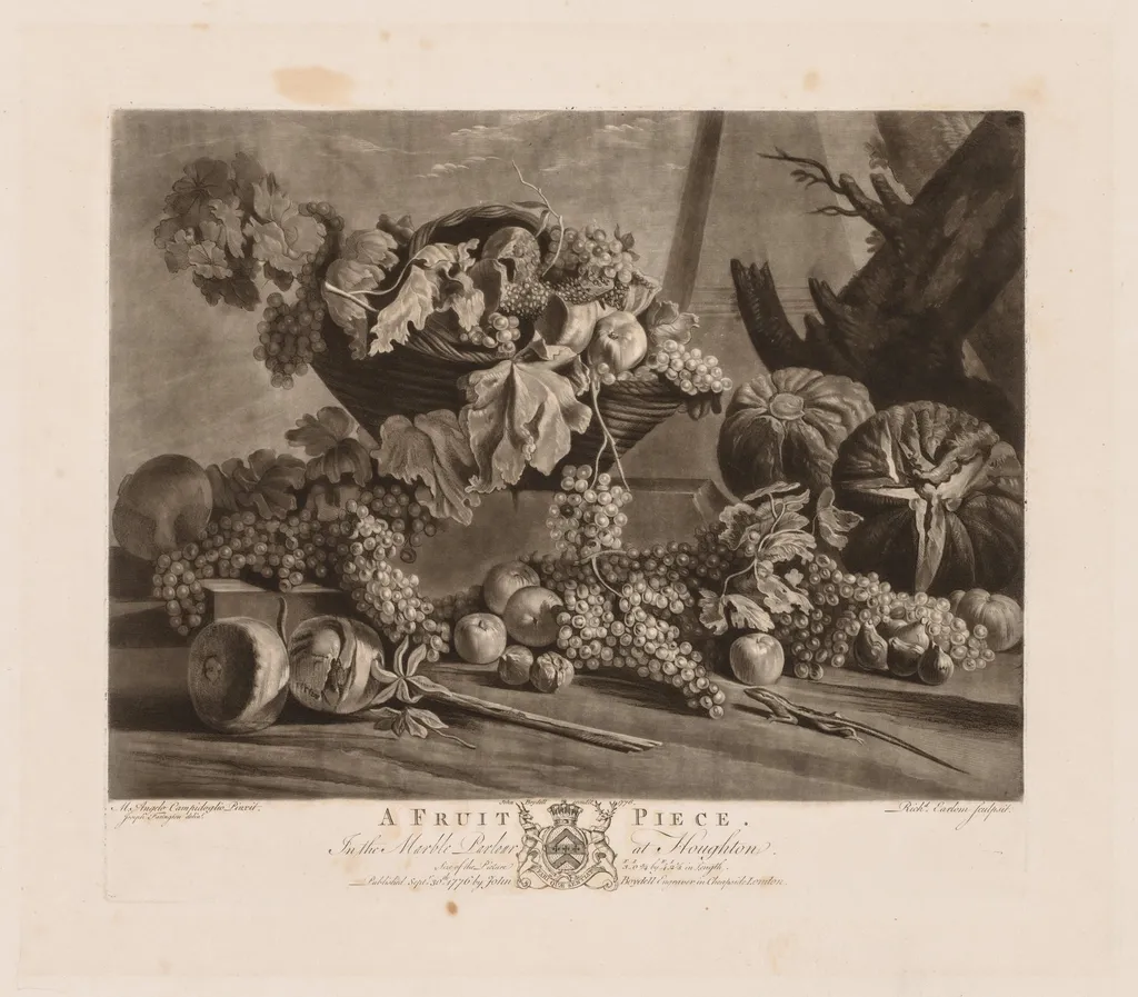 A Fruit Piece, by Richard Earlom, 1776
