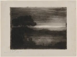 Lake Nemi, by Vicomte Ludovic Lepic, ink, 1870