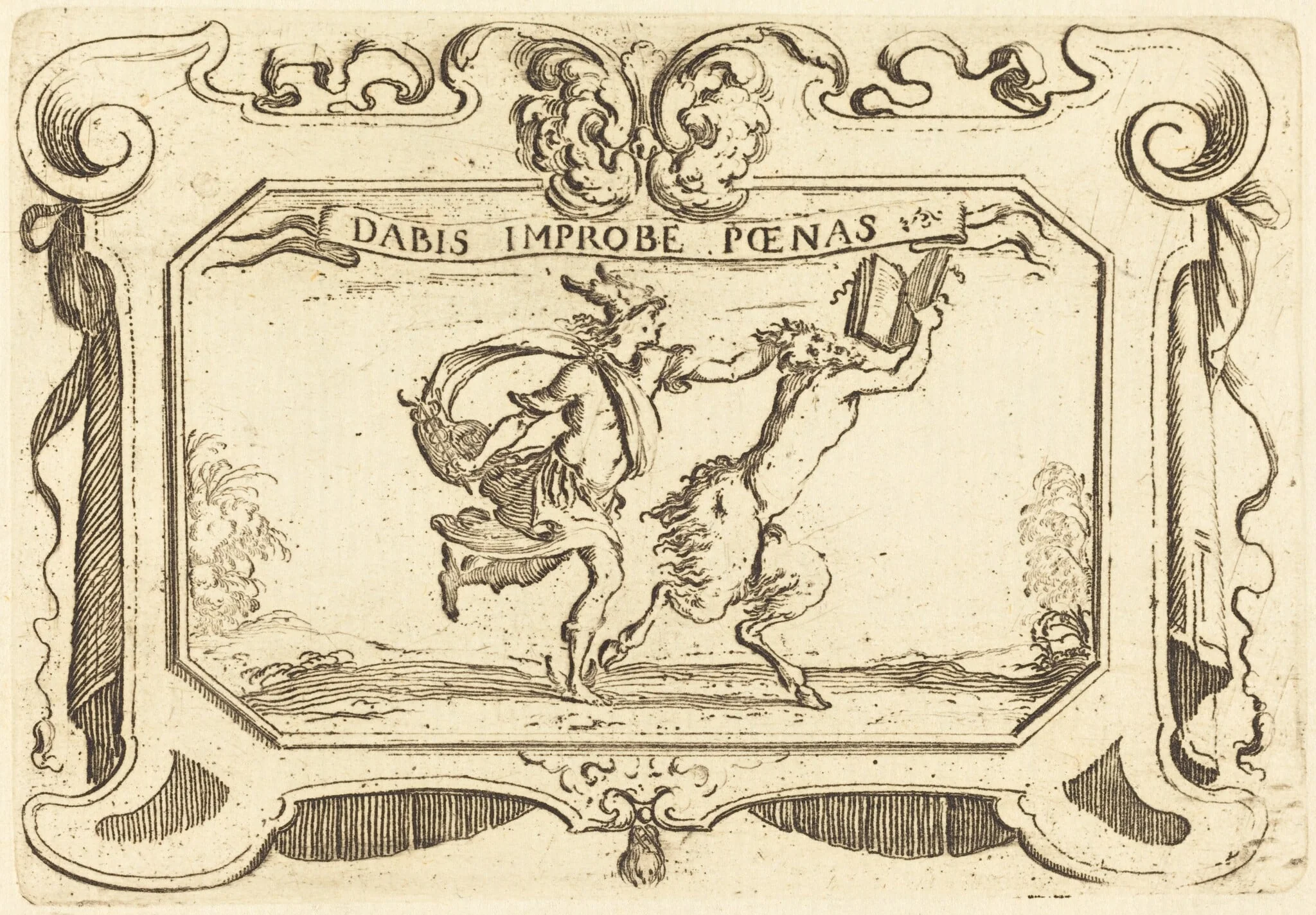 Mercury Chasing a Satyr Holding a Book, detail