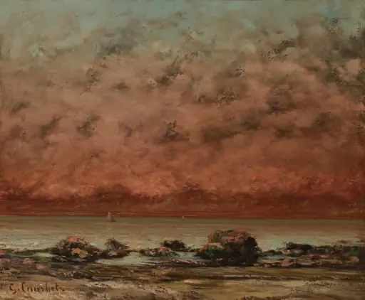 The Black Rocks at Trouville, by Gustave Courbet, oil, 1866