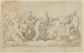 Psyche Received on Mount Olympus, by Vincenzo Camuccini, graphite, 1808
