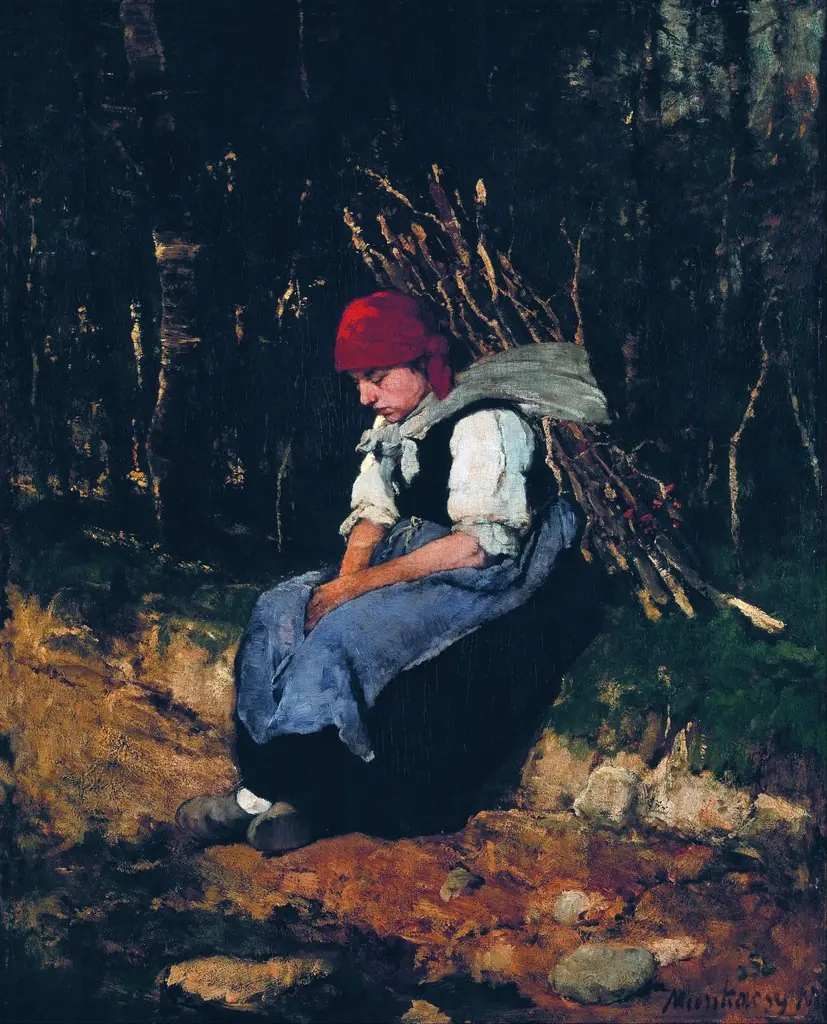 Woman Carrying Faggot, by Mihály Munkácsy, oil, 1873