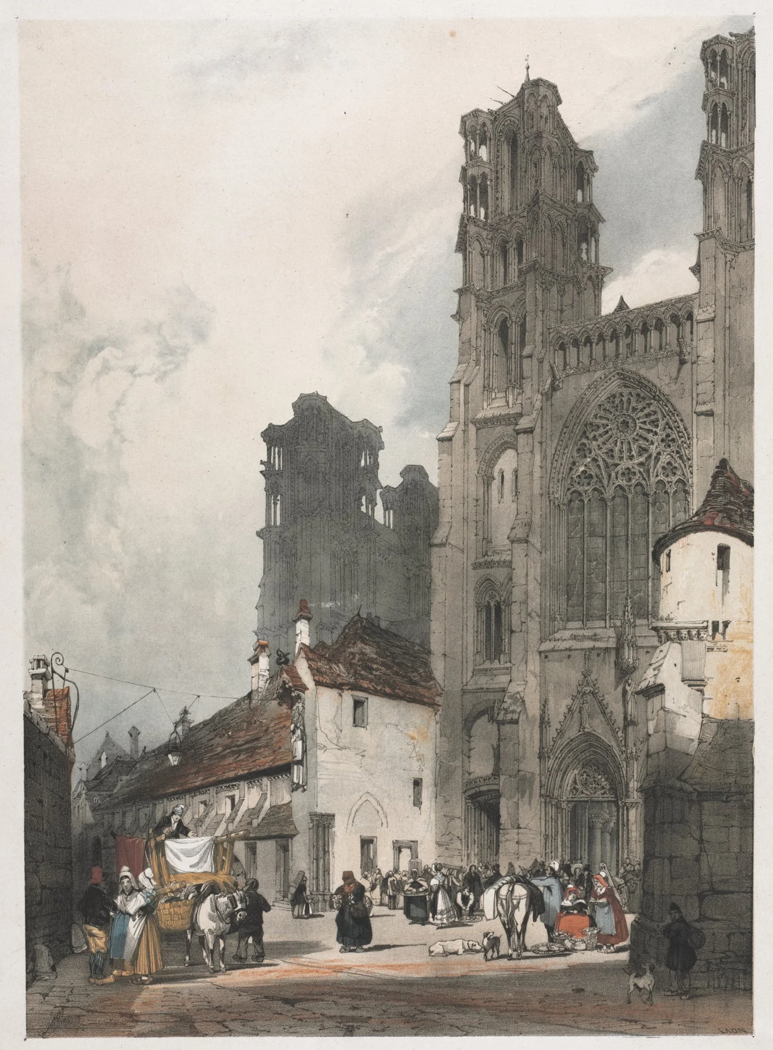 Picturesque Architecture in Paris, Ghent, Antwerp, Rouen: Laon, France, detail